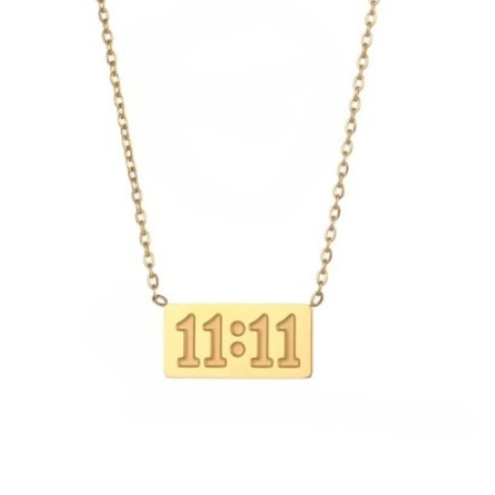 Gold Necklace 11:11 Angel Numbers
